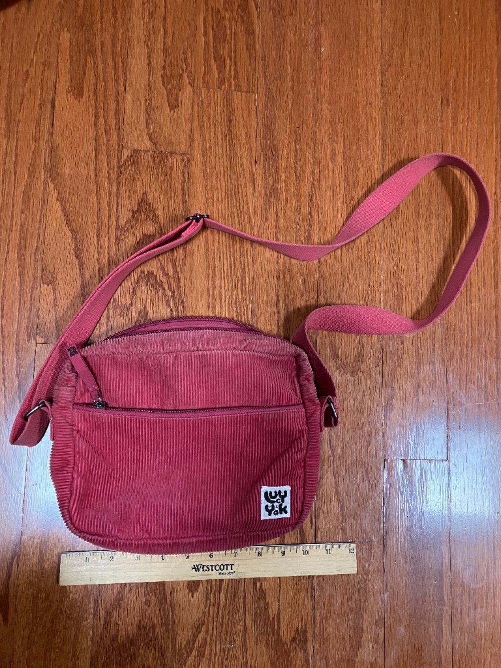 Lucy & Yak Dara Crossbody Bag Organic Corduroy - Raspberry Pink RARE